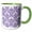 Green/White, variant on 3drose, Formal Damask with Royal Purple on White, 11oz Two-tone Blue Mug
