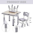 thumbnail image 6 of DOREROOM Kids Table and 2 Chairs Set, Height-Adjustable Toddler Table and Chairs Set with Graffiti Desktop, 23.6''L x 23.6''W Children Activity Table for Daycare, Classroom, Home, 6 of 6