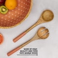 thumbnail image 5 of Salad Bowl or Wooden Bowls with Serving Tongs, Large Salad Bowls for Fruits, Cereal or Pasta, Large Mixing Bowl Set, Perfect Modern Gift, 12" D x 5" H, Mango Wood, Coral, 5 of 6