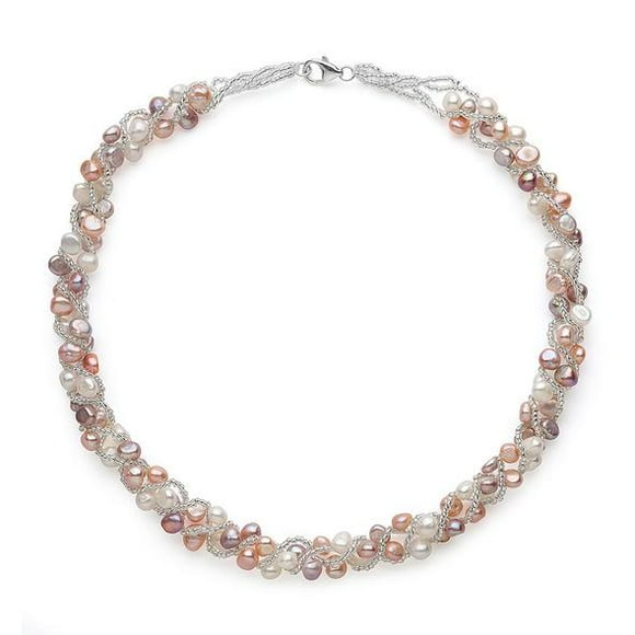 Véritable Collier en Argent Perlé avec Perles