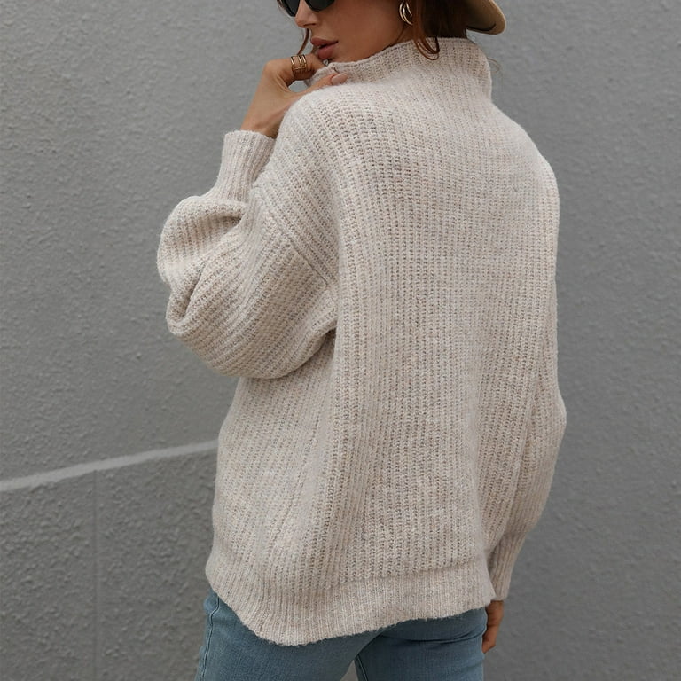 Xysaqa Women's Lantern Long Sleeve Mock Turtleneck Sweater Xysaqa Women's Lantern Long Sleeve Mock Turtleneck Sweater