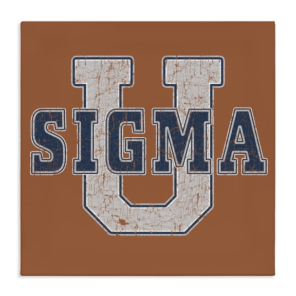 Stupell Industries Sigma University on Brown Canvas Wall Art, design by Grotto Studios