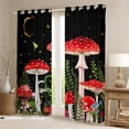 thumbnail image 2 of Homewish Green Tree Leaves Blackout Curtains Set of 2 (52x84 Each) for Female Men Women,Botanical Red Mushroom Window Curtains,Starry Sky Curtains and Drapes,Lightweight Room Decor, 2 of 6