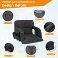 thumbnail image 3 of Slsy Dual-Sided Heated Ion Stadium Seats for Bleachers with Back & Arm Support and Wide Cushion, Extra Portable 6 Reclinng Positions Bleacher Seat for Outdoor Camping Games Sports, 3 of 11
