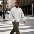 thumbnail image 6 of Mens Loose Crew Neck Pullover Long Sleeve Corduroy Casual Fashion Sweatshirt Daily Streetwear Men Everyday Outfits, 6 of 6