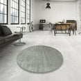 thumbnail image 3 of Ahgly Company Indoor Round Contemporary Dark Gray Abstract Area Rugs, 6' Round, 3 of 6