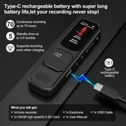 YIYUN 128GB Smart Voice Recorder with AI Transcribe & Real-Time Translation - 3072kbps HD Audio, APP Control, Playback & Summary for Meetings/Lectures.