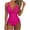 Hot Pink, variant on Jacenvly Womens One-Piece Swimsuit Soft Satiny Women Solid with Chest Pad Without Underwire Bikini Deep V One-Piece Swimsuit Multicolor V-Neck Casual Womens Swimwear Plus Size Army Green