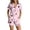 d-419Light Pink248, variant on MEZZALL Women Halloween Satin Pajama Set Lightweight Lapel Collar Tie Front Ruffle Short Sleeve Top Elastic Waist Ruffle Shorts Loungewear Set Pumpkin Print Sleepwear Vacation 2 Piece Pjs