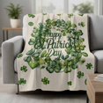 thumbnail image 2 of St Patrick's Day Blanket Soft Cozy Warm Throw Blanket for Couch, Plush Fuzzy Flannel Fleece Blankets for Sofa, Green Shamrock Wreath Love Lucky Beige Bed Blankets Lightweight Gifts for Women, 50"x60", 2 of 9