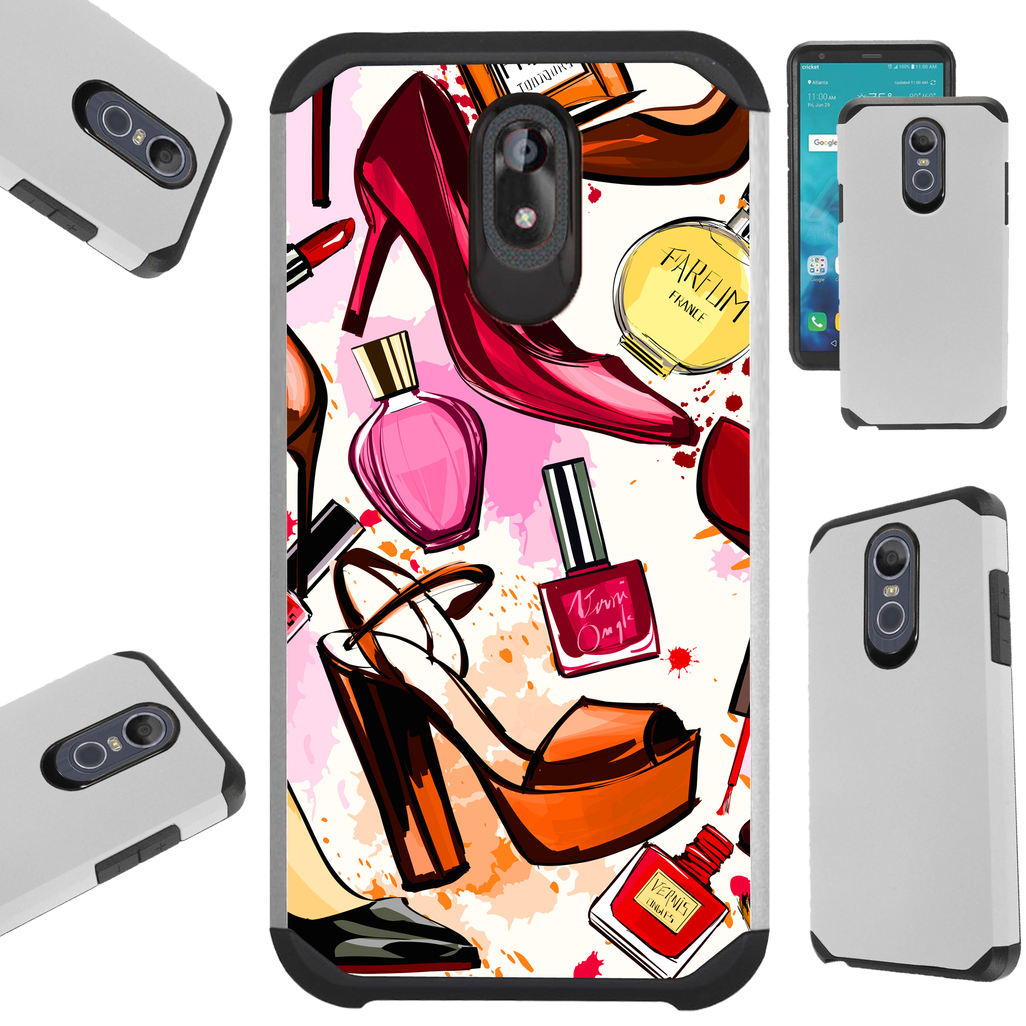 Compatible LG Stylo 5 | LG Stylo 5 Plus Case Hybrid TPU Fusion Phone Cover (Shoes & Perfume) - image 1 of 1