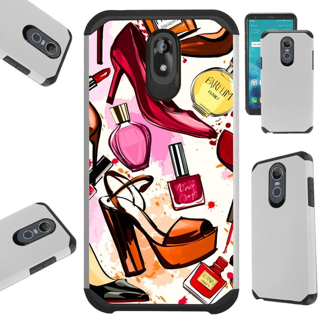 Compatible LG Stylo 5 | LG Stylo 5 Plus Case Hybrid TPU Fusion Phone Cover (Shoes & Perfume)