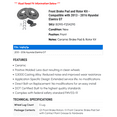 thumbnail image 2 of Front Brake Pad and Rotor Kit - Compatible with 2013 - 2016 Hyundai Elantra GT 2014 2015, 2 of 2