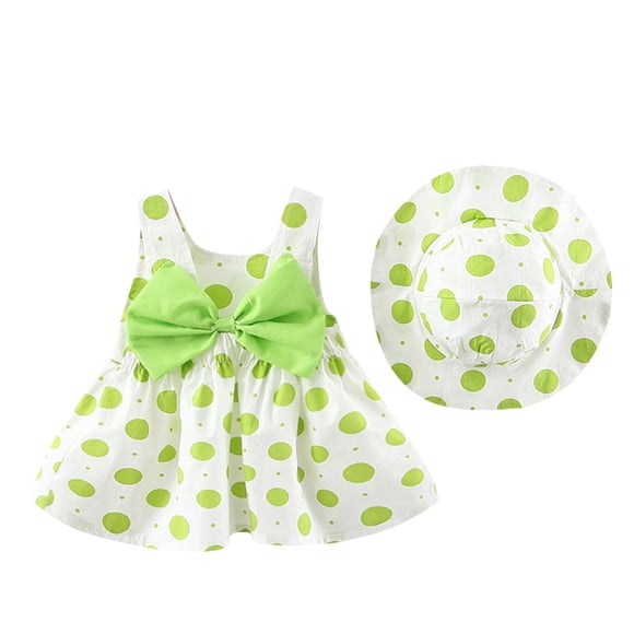 Girls Dresses Sunset Beach Set Ideal Ruffle Sleeveless Summer Toddler Outfit for Baby Hat Included Kids Dress