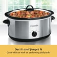 thumbnail image 3 of Crock-Pot 7 Quart Oval Manual Slow Cooker, Stainless Steel (SCV700-S-BR), Versatile Cookware for Large Families or Entertaining, 3 of 6