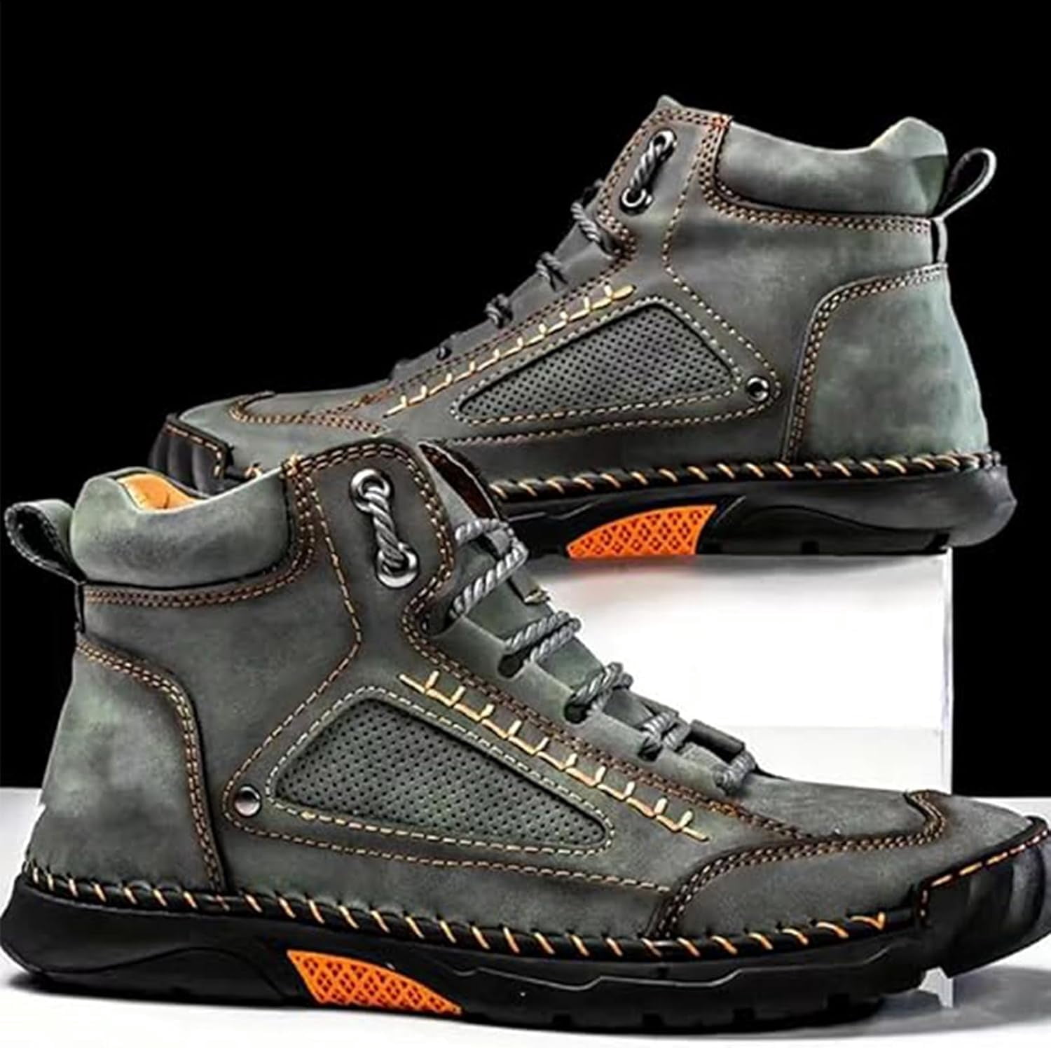 Handmade hiker boots size 10.5 Flyland Outdoor Mens Ankle Boot Casual Handmade Leather  main image 2