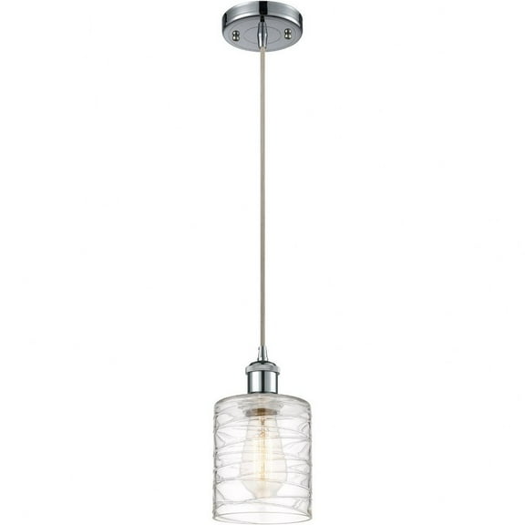 516-1P-PC-G1113 Innovations Lighting Cobbleskill - 1 Light Cord Hung Mini Pendant In Industrial Style-8 Inches Tall and 5 Inches Wide-Polished Chrome