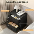 thumbnail image 4 of Dripex Fluted Nightstand with 2 Drawers, Large Wide Wood Night Stand Bedside Tables for Bedroom, Mid-Century Modern Storage Bed Side Table, End Tables for Living Room Sofa Couch, Black, Set of 1, 4 of 9