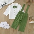 thumbnail image 2 of Vedolay Pants Outfits for Boys Two Piece Outfits Print Long Sleeve Blouse and Button Pants Set,Green 2-3 Years, 2 of 3