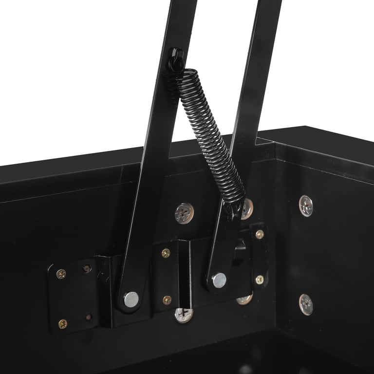 Uforic LED Lift Top Coffee Table with Storage Drawers, Black photo 6