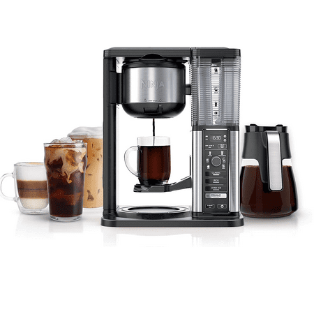 Ninja CM405A Specialty Coffee Maker with Fold-Away Frother and Glass Carafe  Black