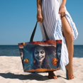 thumbnail image 6 of Xecao Modern Style Pumpkin Witch for versatile beach bag for women includes zipper pockets and waterproof material, ideal for vacations and adventures., 6 of 7