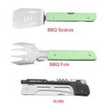 thumbnail image 4 of Roxon 6-in-1 Collapsible Grill Multitool - Fork, Spatula, Wine Opener, Knife, Tong- Green Color, 4 of 6