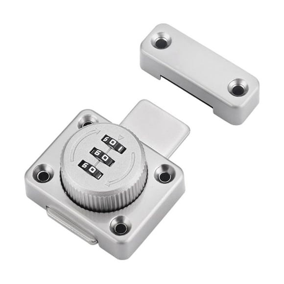 pitrice Mechanical Password Rotary Hasp Locks Hardware Door Garage Barn Cabinets silver for silver 5.2x4.2cm