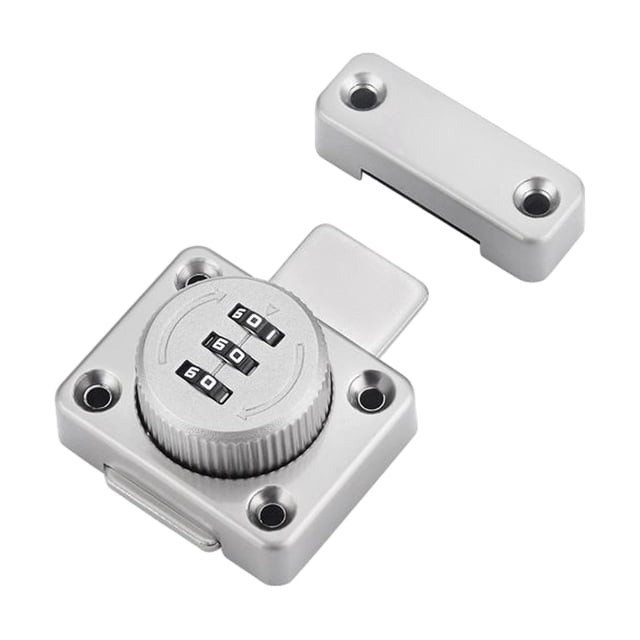 pitrice Mechanical Password Rotary Hasp Locks Hardware Door Garage Barn Cabinets silver for silver 5.2x4.2cm