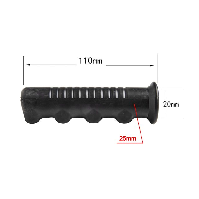 2Pcs Wheelbarrow Rubber Handles, Round Tubes Black Replacement Handles