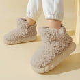 thumbnail image 5 of Hinvhai Women's Winter Fashion Soft Warm Bootie,Casual Thick Fluffy Plush Slip-On Booty Slipper, Women's Indoor Outdoor Lovely Solid Color Fleece Booties Khaki 8(38), 5 of 5