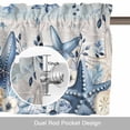 thumbnail image 6 of Ocean Valance Curtain Blue Beige Starfish Shells Leaves Flowers Wood Grain Window Valances Rod Pocket Short Curtains Window Treatments for Kitchen Bedroom Bathroom Laundry 42" x 12", 6 of 9