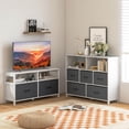 thumbnail image 5 of Gymax Fabric Dresser for Bedroom Chest of Drawers w/ 2 Drawers & 2 Open Shelves, 5 of 10