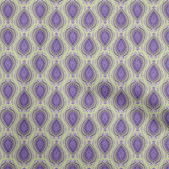 oneOone Cotton Poplin Twill Light Green Fabric Asian Suzani Dress Material Fabric Print Fabric By The Yard 56 Inch Wide