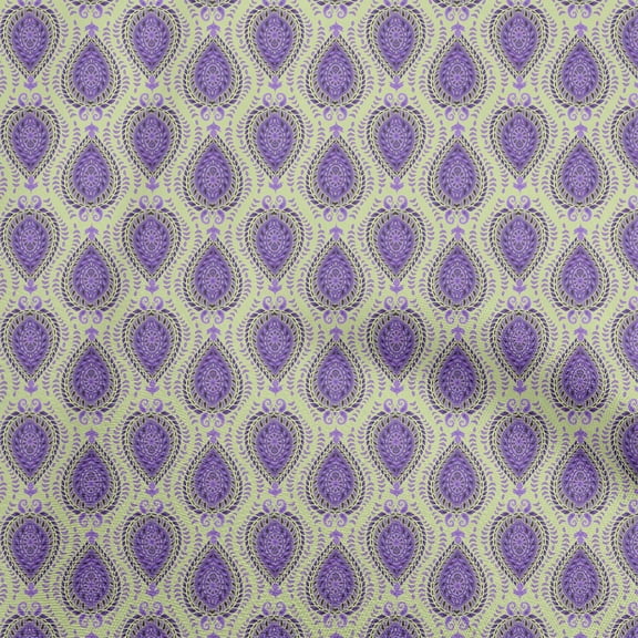 oneOone Polyester Spandex Light Green Fabric Asian Suzani Dress Material Fabric Print Fabric By The Yard 56 Inch Wide