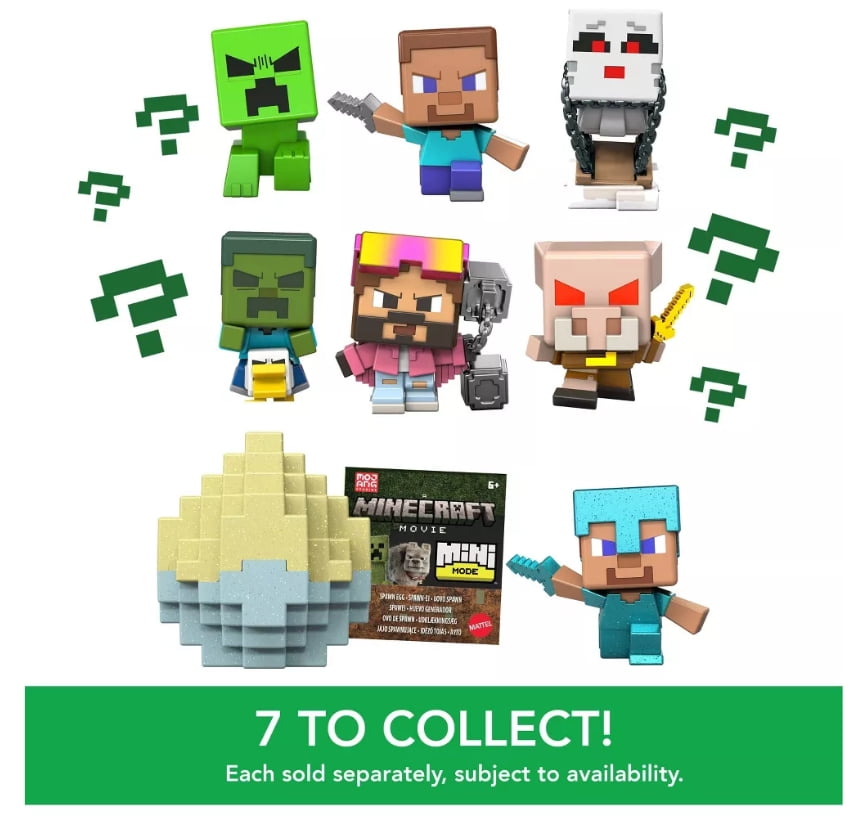 Minecraft Mini Mode Spawn Egg with Surprise Mini Figure Inspired the Movie (Characters May Vary) 2pk