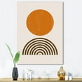 thumbnail image 1 of Designart Résumé Minimal orange Sun et Rainbow I Art mural sur toile, 1 of 4