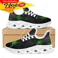 thumbnail image 1 of Zapatillas deportivas con estampado 3D de hojas verdes de marihuana para mujer, transpirables, con cordones, cómodas, con plataforma,, 1 of 6