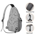thumbnail image 3 of Sling Backpack,Halloween Spider Web and Spiders Sling Bag with Water Bottle Holder,Waterproof Sling Bag for Men/Women with Headphone Jack for Hiking,Travel, 3 of 6