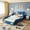 Blue, variant on AUU Wooden Race Car Bed – Car-Shaped Platform Twin Bed with Wheels, Themed Twin Size Bed Frame for Bedroom