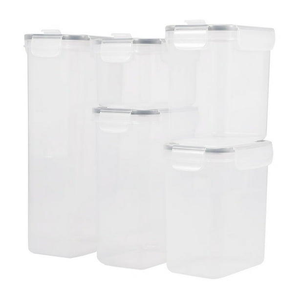 POINTERTECK 5 Sizes Airtight Food Storage Containers with Lids Clear Food  Storage Boxes Stackable Pantry Storage Container Moisture Proof Pantry Food  Canisters Food Storage Organizer for 
