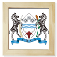 thumbnail image 1 of Botswana National Emblem Country Square Picture Frame Wall Tabletop Display, 1 of 3