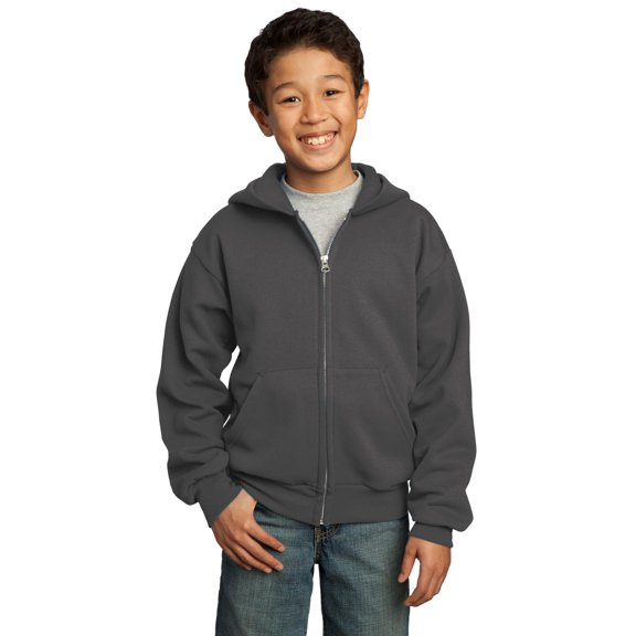 Port & Company Youth Core Fleece Full-Zip Hooded SweatShirt PC90YZH