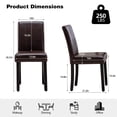 thumbnail image 3 of SUDICA Brown Faux Leather Dining Chairs Set of 4, Upholstered High Back Chairs for Dining Room, 3 of 7