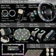 thumbnail image 2 of 27 Pcs Diamond Car Interior Accessories Set for Women, Include 15 Inch Steering Wheel Covers, Bling License Plate Frame, Bling Phone Holder, Bling Car Coasters, Multicolor, 2 of 16
