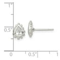 thumbnail image 3 of Auriga Fine Jewelry 925 Sterling Silver Beaded Edge Pear CZ Stud Earrings for Women, 3 of 4