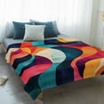 thumbnail image 4 of Vintage Geometric Blanket Soft Cozy Warm Throw Blanket for Couch, Plush Fuzzy Flannel Fleece Blankets for Sofa, Colorful Contemporary Minimalist Bed Blankets Lightweight Gifts for Women, 40"x50", 4 of 9