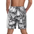 thumbnail image 4 of Goofa Monochrome Botanical Illustration Printed Men's Swim Trunks Board Shorts Quick Dry Mens Swimming Trunks with Compression Liner,Breathable Fit Hawaii Beach Shorts-Small, 4 of 9