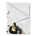 thumbnail image 2 of Saying Soft Flannel Fleece Throw Blanket, Print of Dream Like a Unicorn Calligraphy with Music Horned Horse, Cozy Plush for Indoor and Outdoor Use, 50" x 70", Yellow and Charcoal Grey, by Ambesonne, 2 of 5