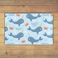 thumbnail image 5 of XMXY Area Rugs Doormat Outdoor Entrance, Cartoon Blue Narwhal Facecloth Non-slip Floor Mat Rug for Living Room Kitchen Sink Area Indoor,36"x24", 5 of 9